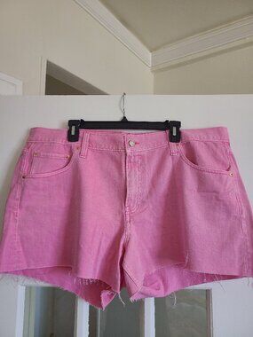 Worn once, pink denim Gap Stride shorts